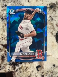 2025 BOWMAN CHROME SAPPHIRE PROSPECT 1st CARD RED SOX DAVID SANDLIN #BCP-195 - Picture 1 of 1