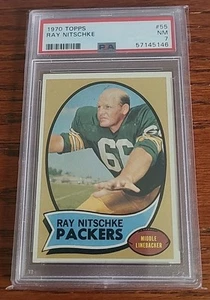 1970 Topps #55 RAY NITSCHKE PSA 7 NM - Green Bay Packers - Picture 1 of 2