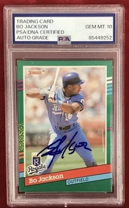 Bo Jackson Signed 1991 Donruss #632 Royals Baseball Card Autograph PSA/DNA Mt 10 - Picture 1 of 3