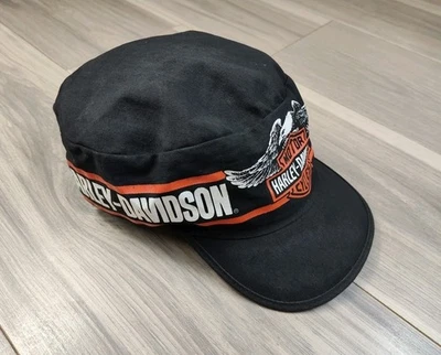 Vintage Harley Davidson Painters Hat Cap Eagle Bar and Shield Adjustable USA 80s - Image 1 of 4
