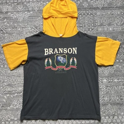 Camiseta vintage Wilson con capucha bloques de colores años 80 90 Branson puntada única XL negra Foto 1 de 4