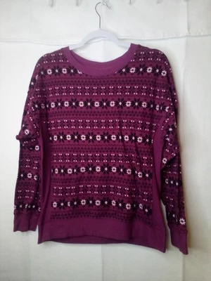 Sudadera Cuddl Duds Mujer M Manga Larga Bolsillo Bolsa Polar Patrón Suave Foto 1 de 4