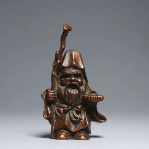 Chinese Brass Copper Statue Hand Carved lucky old man,Earth God,decorative item - Picture 1 of 8