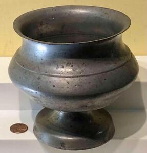 Antique Pewter Footed Sugar Bowl, 19th Century
