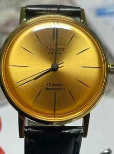 LUCH 23J USSR 1 MCHZ Gehäuse Stahl Titannitrid Beschichtung MANS ARMBANDUHR - Bild 1 von 12