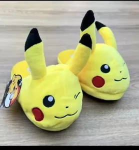 NEW Pokemon Pikachu Slippers Boys and Girls Kid's Footwear Sz 3/4 - Picture 1 of 1