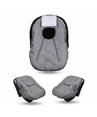 Acogedora cubierta portabebés piel de tiburón gris carcasa y forro blanco Foto 1 de 4