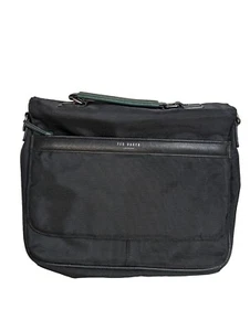 Ted Baker Black Satchel Briefcase Bag - Laptop Bag - Nylon Crossbody Saddlebag - Picture 1 of 6