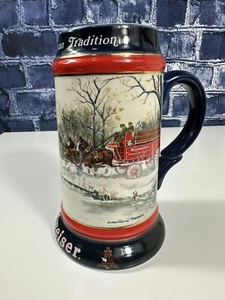 Budweiser 1990 Collector’s Holiday Stein Ceramarte Brazil Susan Sampson Budlight - Picture 1 of 12