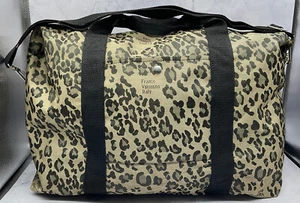 Franco Valentino Italy Leopard Print Canvas Duffle Bag - Picture 1 of 24