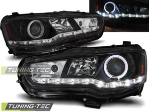 FARI ANTERIORI HEADLIGHTS MITSUBISHI LANCER 8 08- DAYLIGHT BLACK - Picture 1 of 1
