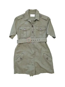 Gap Reissue 90s Military Romper Womens 2 Regular Green Pockets Belt - Picture 1 of 4