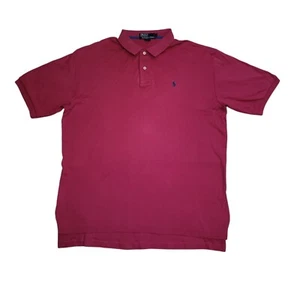 Polo Ralph Lauren Shirt Mens Large L Polo Shirt Classic Short Sleeve Dark Pink - Picture 1 of 24