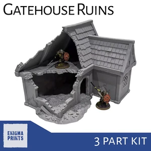 Gatehouse Ruins - 28mm 3D Printed Fantasy Terrain for Tabletop Wargaming - Picture 1 of 8