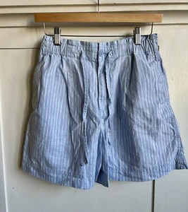 Uniqlo + Marimekko pantaloncino a righe vita alta coulisse lino cotone piccolo 26-27 - Foto 1 di 6