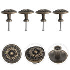  4 Pcs Bronze Round Handle Zinc Alloy Silver Cabinet Knobs Stainless Steel