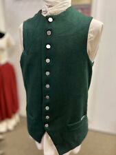 18th Century Waistcoat - 44" chest GREEN Wool, Revolutionary War Colonial, NEW