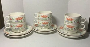 6 juegos de tazas de té y platillos de café Villeroy & Boch FLORIDA porcelana de Alemania Occidental - Imagen 1 de 15