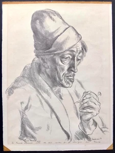 Ejnar Einar Hansen 1937 Signed & Inscribed Lithograph Portrait Sadakichi Hartman - Picture 1 of 8