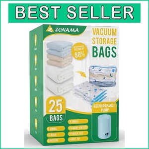 Space-Saving Vacuum Sealed Bags with Electric Pump - All-in-One Storage Solution - Picture 1 of 11
