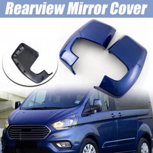 Cubierta de espejo retrovisor azul carcasa para Ford Transit Custom 2012-2023 par, - Imagen 1 de 10