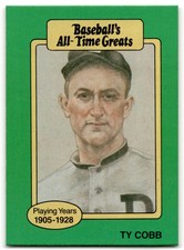 1987 Hygrade All-Time Greats Ty Cobb Detroit Tigers #NNO