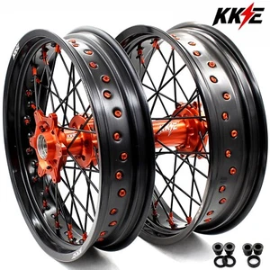 KKE 17" Supermoto Wheels Rim for KTM 2000-2002 SX EXC MXC 125-520CC Black Spokes - Picture 1 of 13