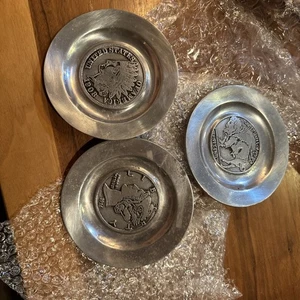 Vintage PEW-TA-REX pewtar coin dish 1908 Indian head Penny Set Of 3 - Picture 1 of 5