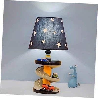 Abajur de mesa, adorável abajur de mesa infantil estilo estrada corrida 14 polegadas, pista de velocidade de carro - Imagem 1 de 4