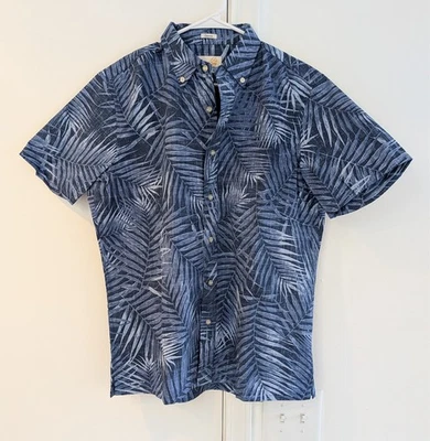 Новая гавайская рубашка Reyn Spooner темно-синяя тропические папоротники мужская S классический крой новая с ценниками - Изображение 1 из 4