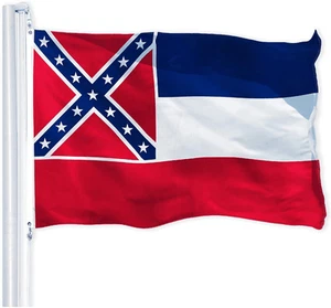 Bandiera di Stato Mississippi 150D Qualità Poliestere 3x5 piedi Ottone Stampato - Foto 1 di 6