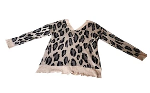 Fate Wool Blend V Neck Sweater Distressed Trim Long Sleeve Sweater Size S - Picture 1 of 8