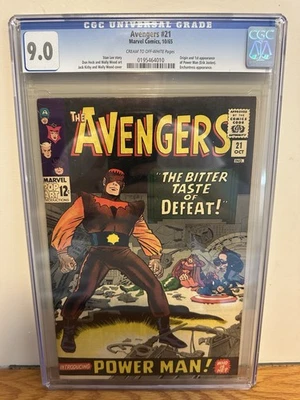 AVENGERS #21 1965 CGC 9.0 ORIGIN & 1ST APPEARANCE OF POWER MAN  - Image 1 of 4