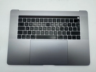 Macbook Pro 15" 2018 2019 A1990 QWERTZ Topcase Trackpad Tastatur Grau #T982 - Bild 1 von 4