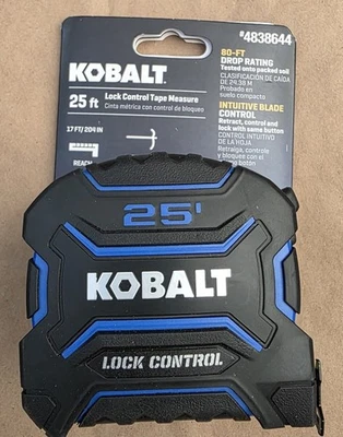 KOBALT Lock Control 25-ft Tape Measure 17 Foot Reach - 14 Foot Stand Out NEW - Image 1 of 2