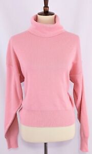 Vintage Obermeyer Womens Ski-T Sweater Size Medium Pink Turtleneck Wool Blend