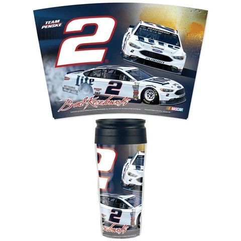 Brad Keselowski 2017 Wincraft #2 Miller Lite 16oz Contour Travel Mug FREE SHIP! Cover