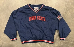 Chaqueta cortavientos vintage Iowa State Cyclones para hombre XXL pulóver años 90 azul marino - Imagen 1 de 7