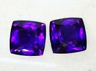 Genuine Certified Amethyt Loose Gemstone Cushion Faceted Brazil 2 Pcs 45 50 Cts