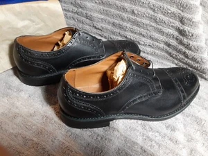 Allen Edmonds Whitney Oxfords Men 9.5D Black cap Leather DRESS Shoe Lace up NIB - Bild 1 von 8