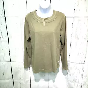 Woolrich Damen Medium Salbei Bohemian Henley Langarm Baumwolle Pullover - Bild 1 von 12