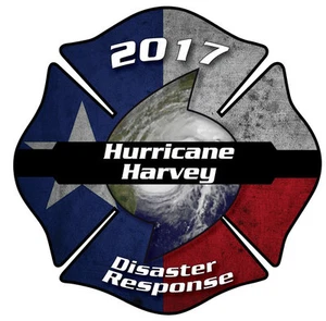 Hurricane Harvey Disaster Response Firefighter 4" Decal/Sticker Maltese Cross - Picture 1 of 1