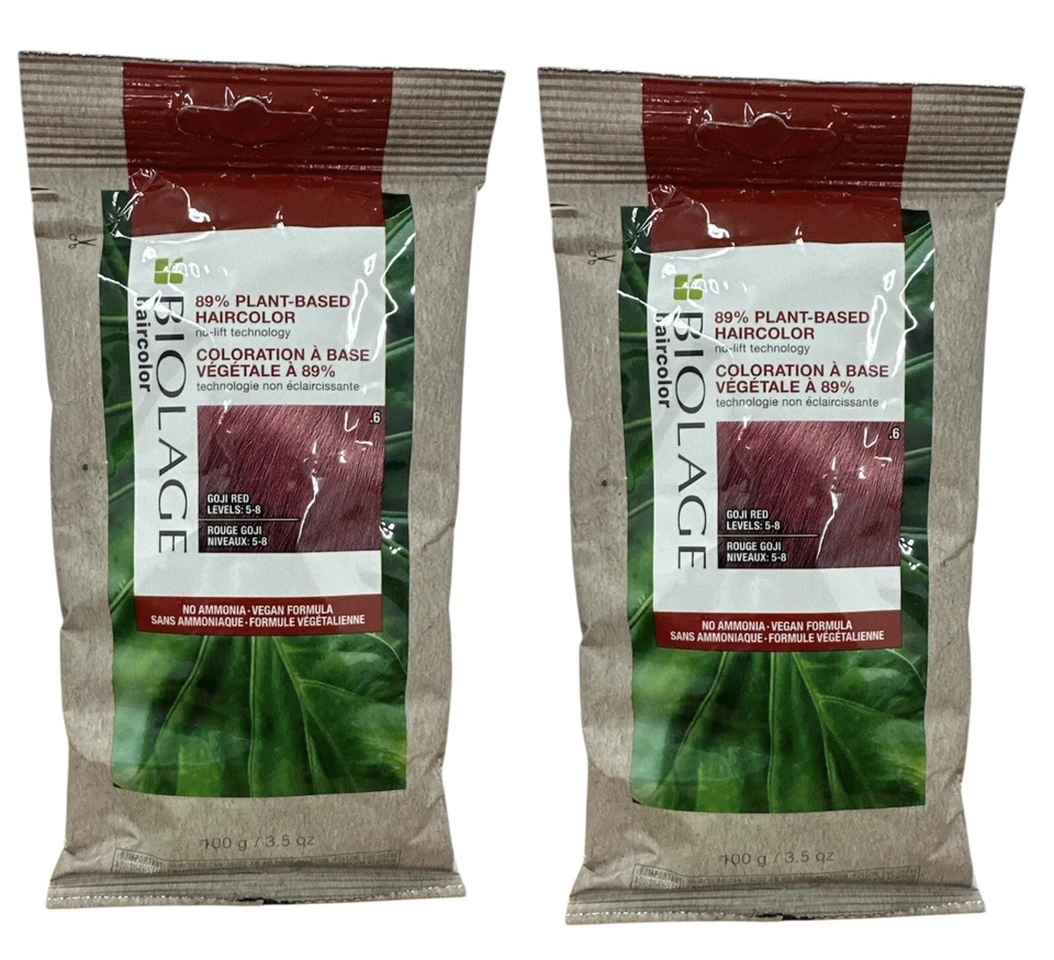 Color de cabello a base de plantas Matrix Biolage rojo Goji nivel 5-8. 3,5 oz (paquete de 2) Foto 1 de 1