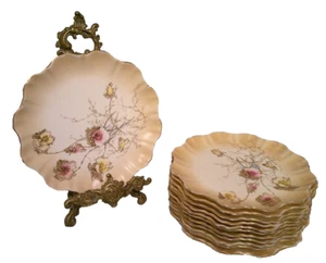 Doulton Burslem Twelve Fruit Plates Blush Ivory Scalloped Fluted Edge - Picture 1 of 8