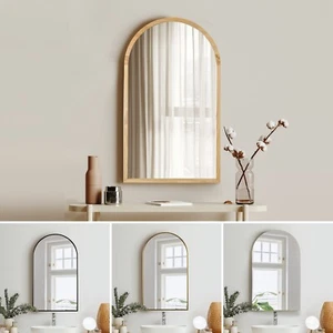 Oikiture Wall Mirrors 86x50cm Arched Makeup Mirror Bedroom Home Decor - Picture 1 of 50