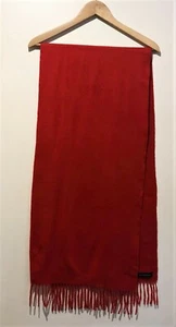 Lands End Classic Mens Womens Red Winter Scarf Fringe Super Soft 64" x 15" - Picture 1 of 1