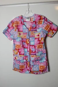 Crest Nurse Scrub Jacket Hope Cure Lab Coat Size Small - Picture 1 of 4