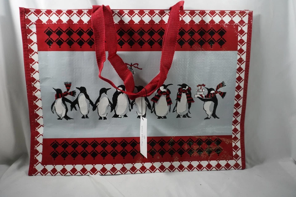 Vera Bradley Market Tote Playful Penguins Red Eco Reusable 3 or More 20 off