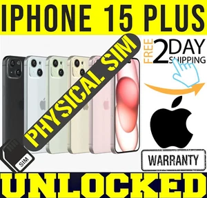 APPLE IPHONE 15 PLUS 128GB 256GB (UNLOCKED) ✅PHYSICAL SIM TRAY✅ (A3094) ❖SEALED❖ - Picture 1 of 12