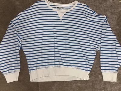 Sudadera para mujer American Eagle XL a rayas cuello redondo Foto 1 de 4